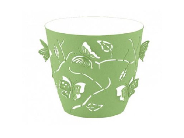 Горшок для цветов Plast Team Butterflies 1,4 л D145 мм круглый 147х147х134 мм зеленое яблоко